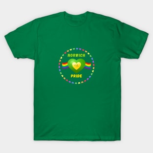 Norwich Pride Rainbow Hearts T-Shirt